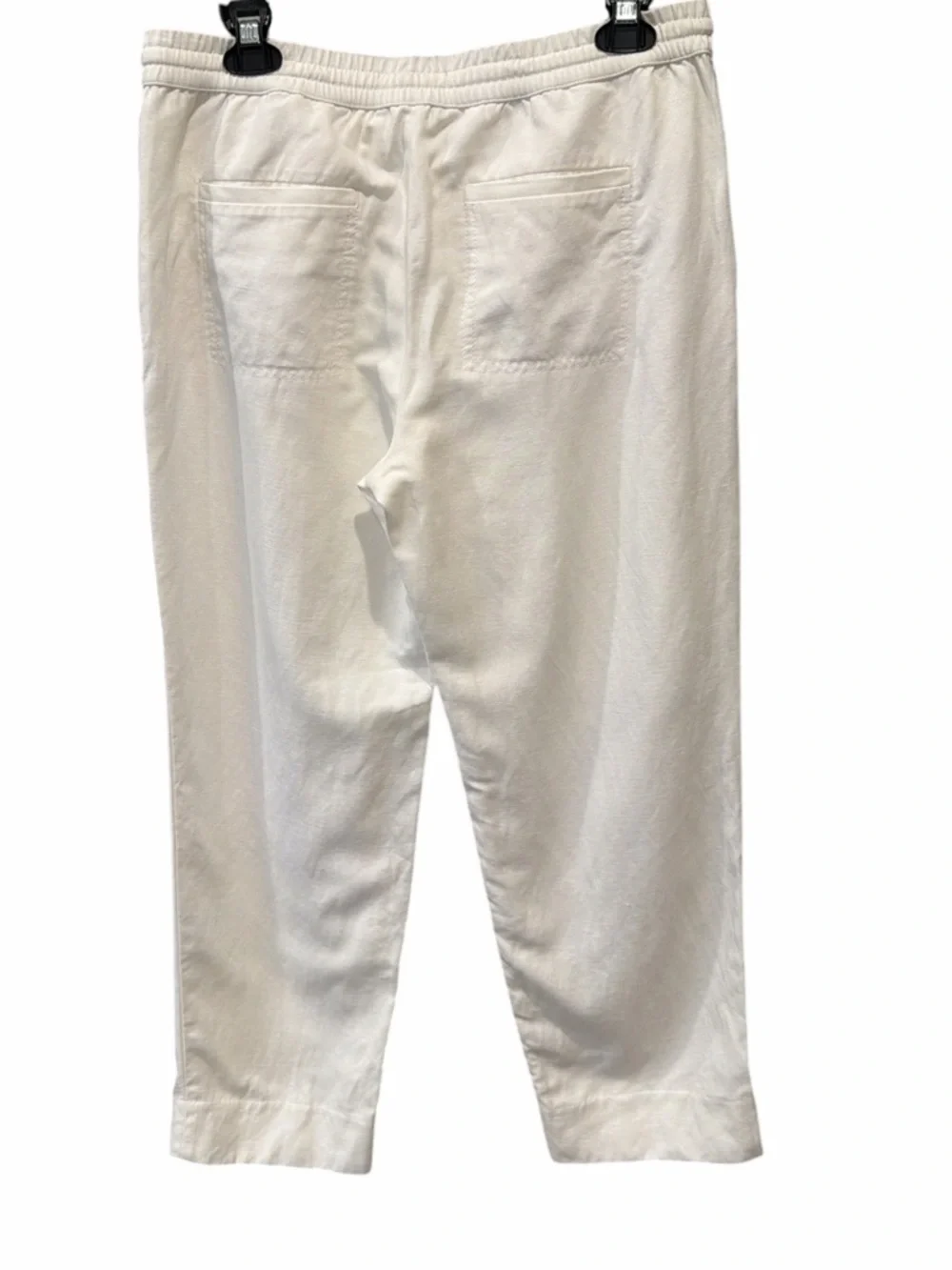 Banana Republic White Linen Blend Pull-On Crop Pants Utility Pocket Clean Minima